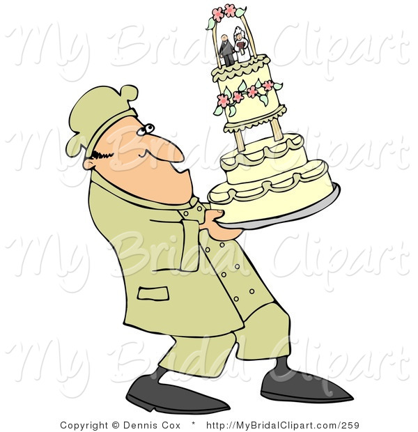 And Carrying A Tall Wedding Cake Bridal Clip Art Djart