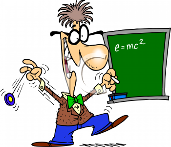 Cartoon Clipart Picture Of A Wacky Math Teacher