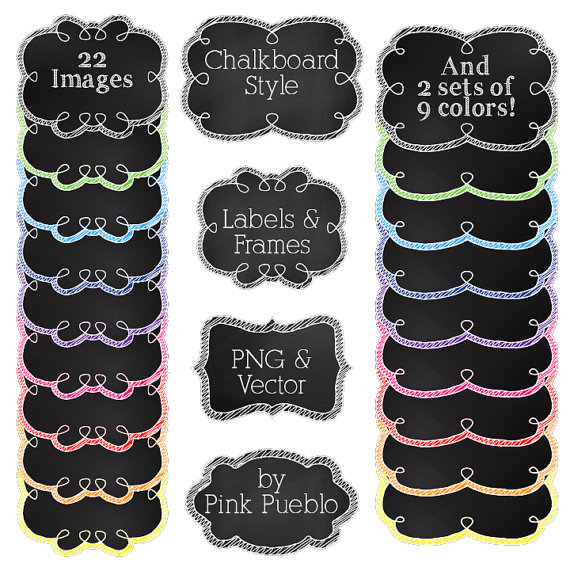 Chalkboard Frames And Labels Clipart Clip Art Chalkboard Tags Clipart