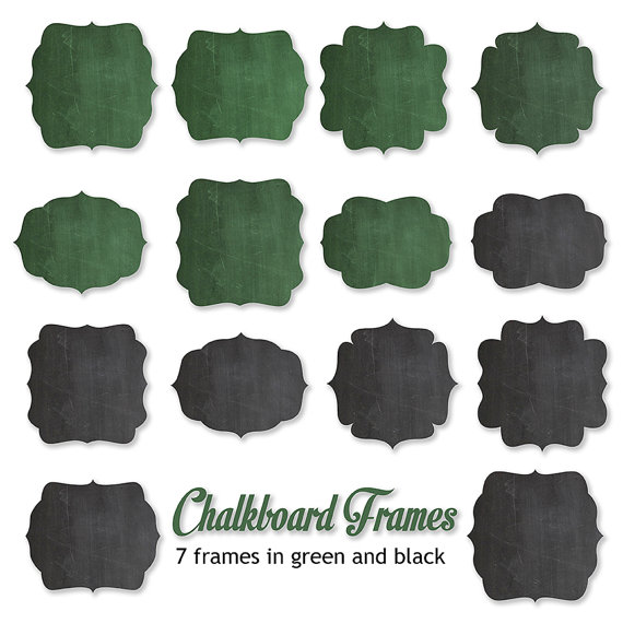 Digital Chalkboard Frame Clipart Green And Black Chalkboard Frames