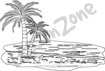 Palm Tree On Beach B W