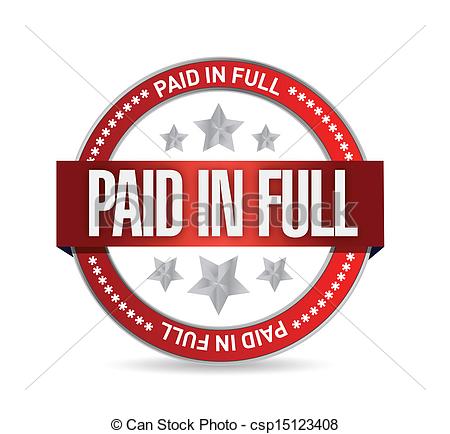 Vector Clipart Of Paid In Full Seal Illustration Design Over A White