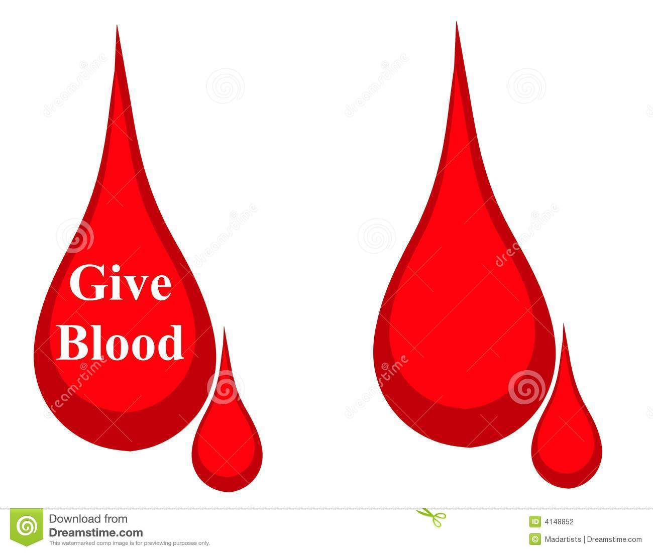    Drop Of Blood   One With The Words  Give Blood  And The Other Blank