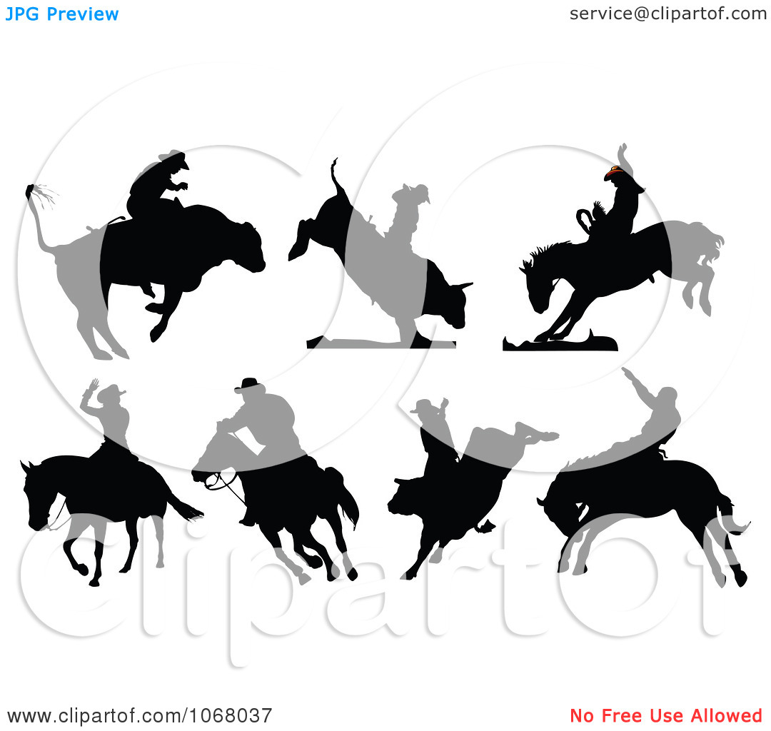 Free Dog Cowboy Clipart Silhouette Clipart Silhouetted Rodeo Cowboys