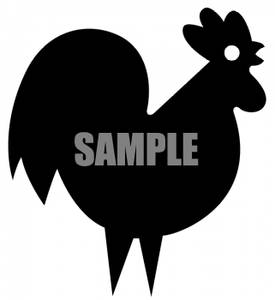 Black And White Rooster   Royalty Free Clipart Picture