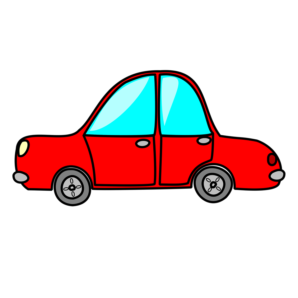 Illustration Of A Red Cartoon Car With A Transparent Background