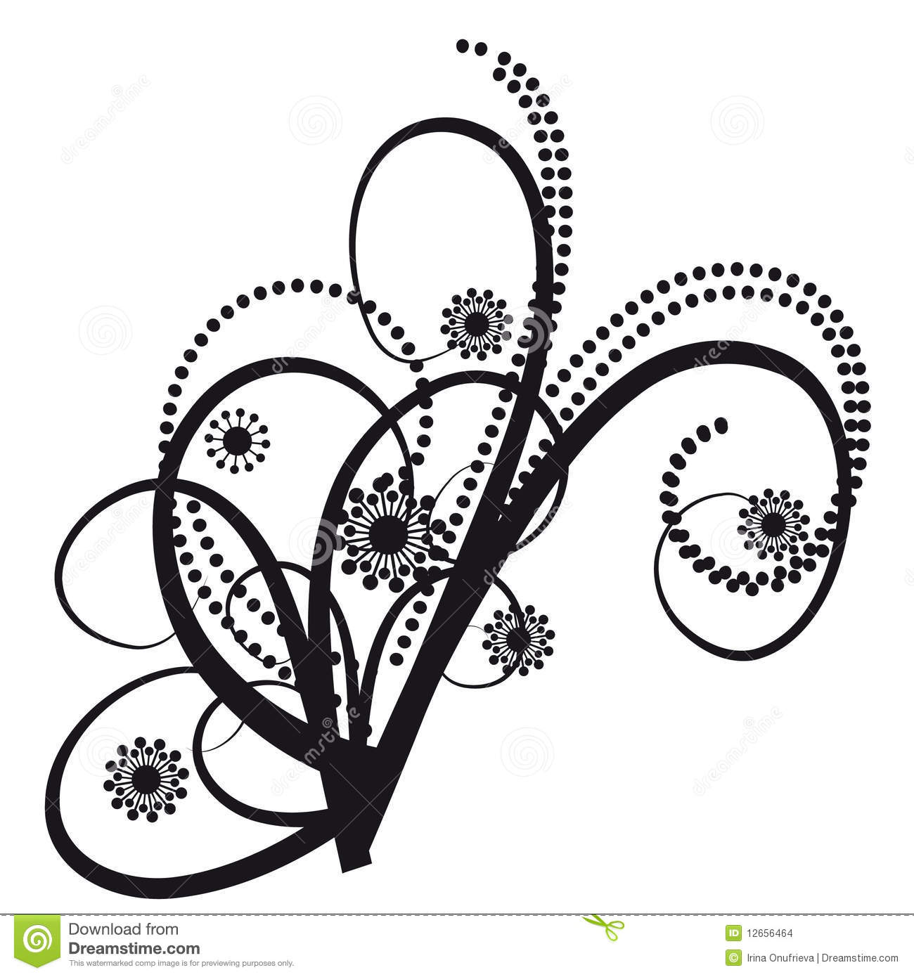 Tattoos In The Form Of An Abstract Bouquet  Vector Illustration