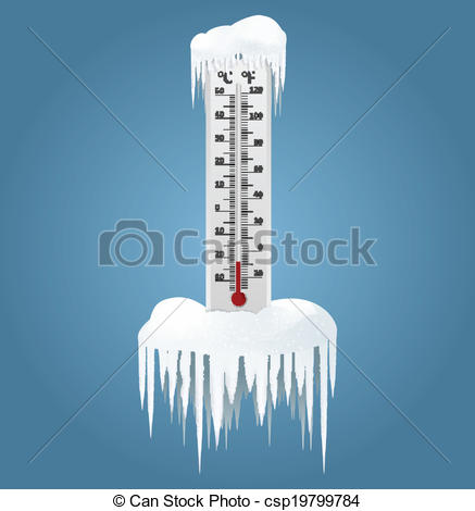 Vector Of Frozen Thermometer   Vector Image Of An Frozen Thermometer