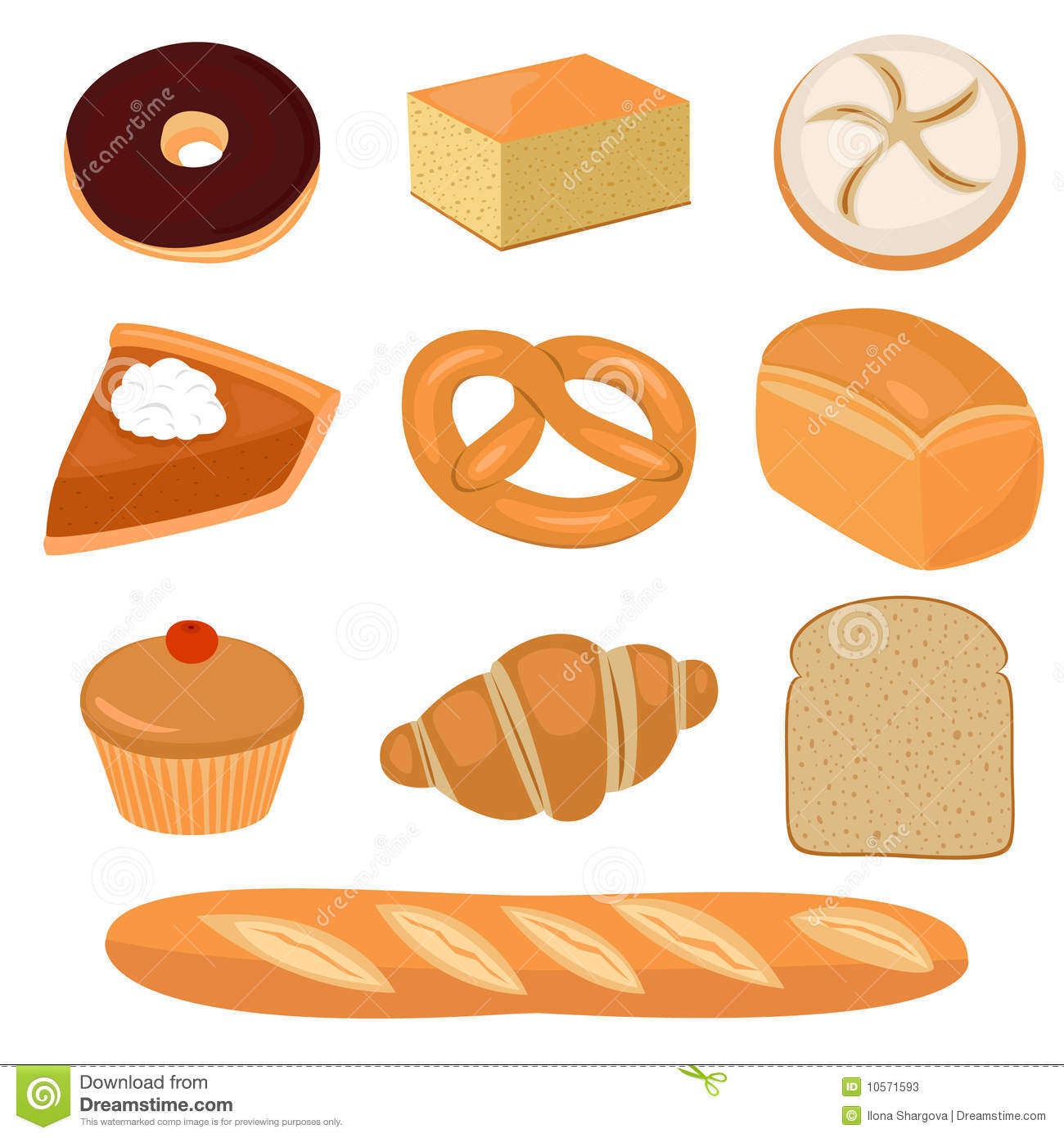Bread And Pastry Clip Art Stock Photos   Image  10571593