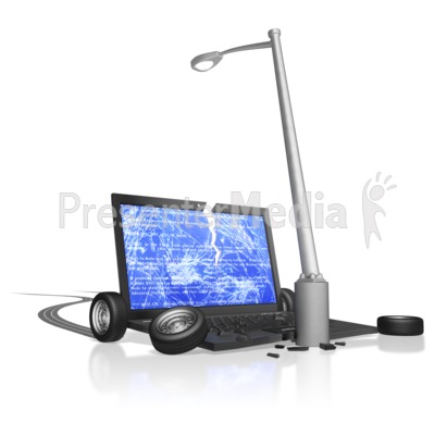 Computer Crash Into Pole   Science And Technology   Great Clipart For    