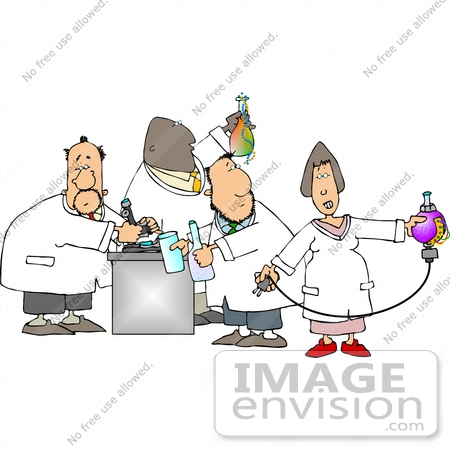 Group Of Scientists Working In A Laboratory Clipart    14815 By Djart