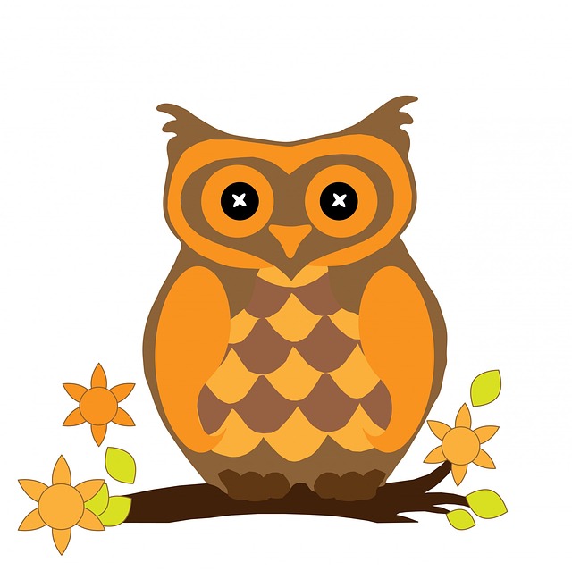 Owl Bird Halloween Clipart Orange Cute Art