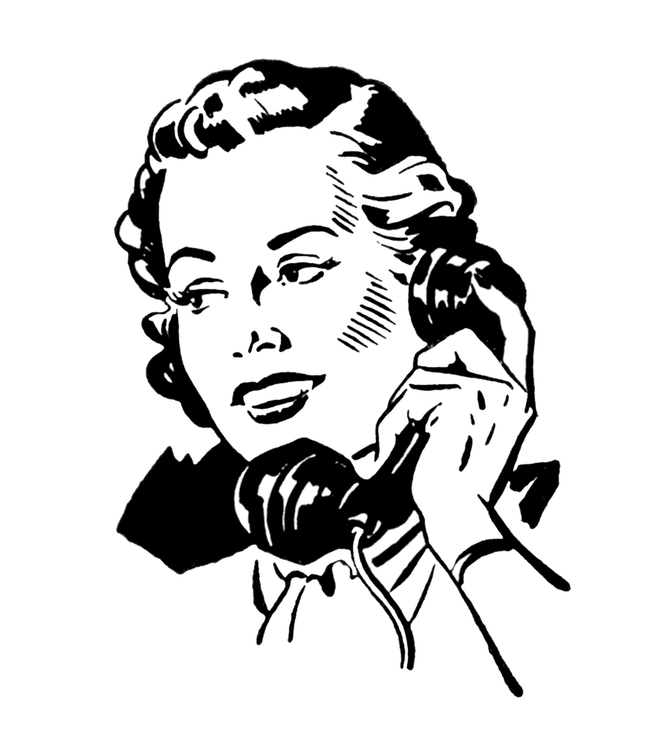 People Talking On The Phone Clipart Retro Pictures People On