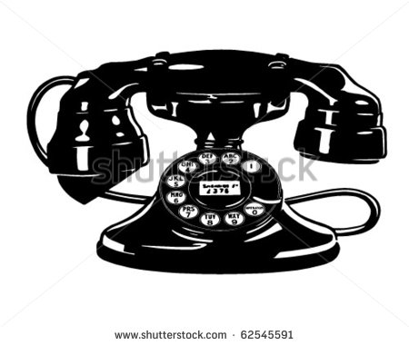 Retro Telephone 4   Clipart Illustration