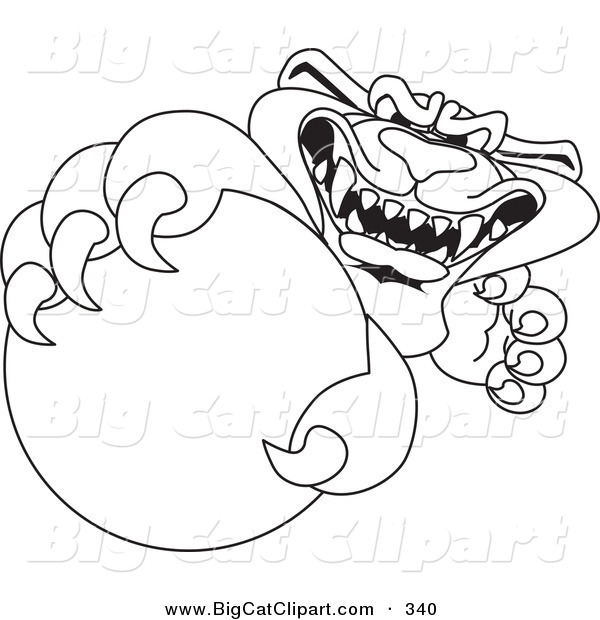 Big Cat Cartoon Vector Clipart Of A Coloring Page Outline Design Of A