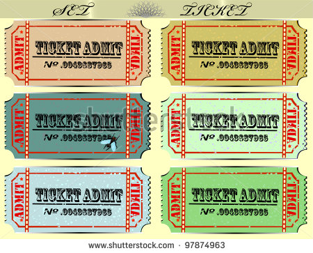 Circus Ticket Booth Clipart Set Of Tickets Of Various
