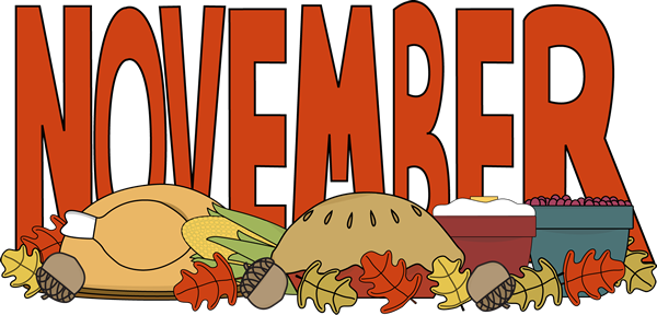 Month Of November Thanksgiving Food Clip Art   Month Of November
