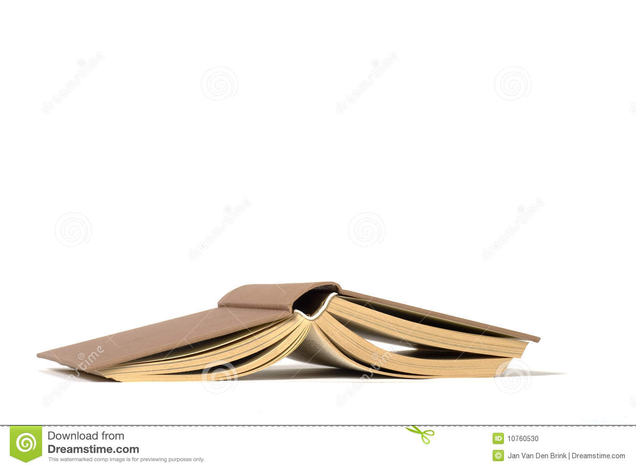 Open Book Upside Down On A White Background