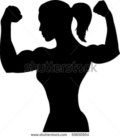Outline Of A Female Bodybuilder Stock Vector Illustration 50650954