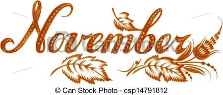 Vector Clip Art Of November The Name Of The Month   November Name Of