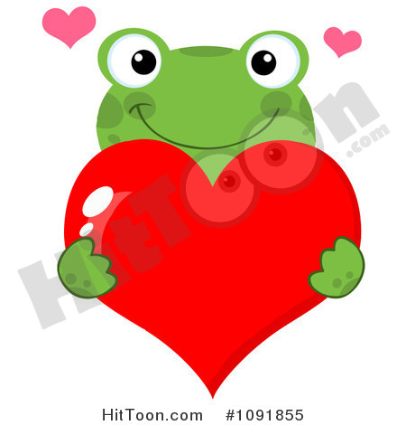 Frog Clipart  1091855  Green Frog Holding A Red Valentine Heart By Hit