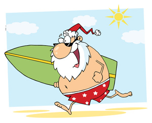 Surfer Clipart Image   Santa Takes A Breal After Christmas And Goes