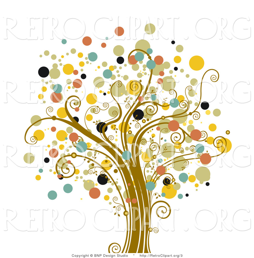 Vector Retro Clipart Of A Tree Of Dots By Bnp Design Studio    3