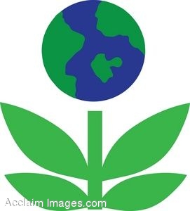 Art Picture Of An Environmental Go Green Earth Flower Icon  Clipart