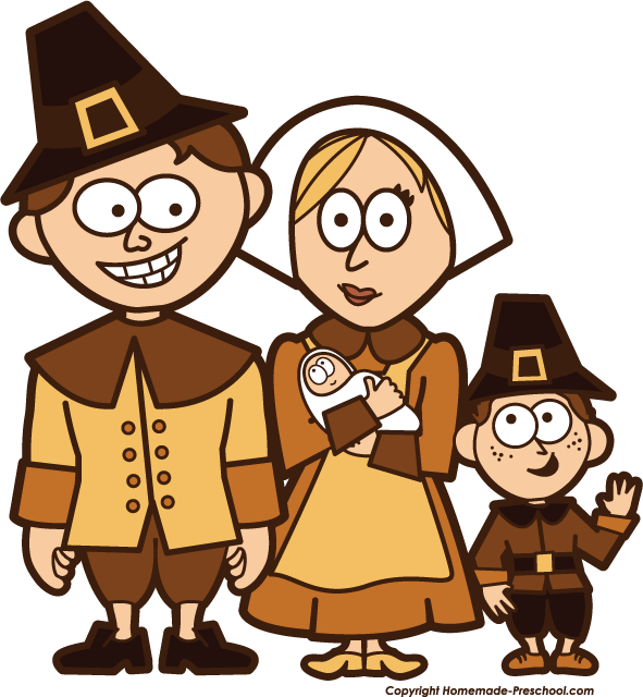 Home Free Clipart Thanksgiving Clipart Pilgrim Family