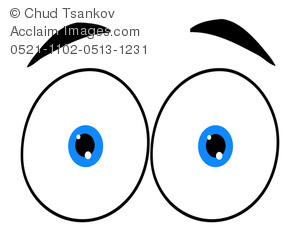 Pair Of Blue Eyeballs With Eyebrows Clipart Image   Acclaim Stock