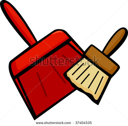 Dustpan And Sweeping Brush   Stock Vector