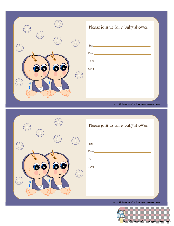 Free Printable Twin Baby Shower Invitations Free Printable Twin Baby