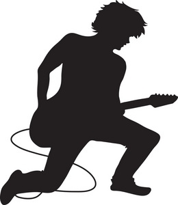 Musician Clipart Image   The Silhouette Of A Male Electric Guitar