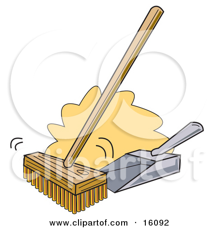 Push Broom And Dustpan Clipart Illustration By Andy Nortnik