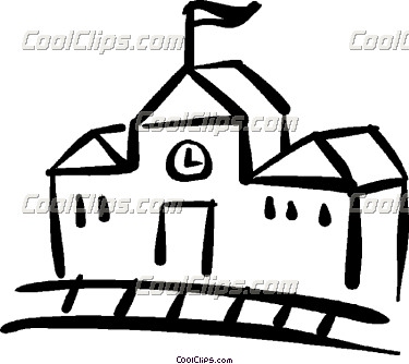 Schoolhouse Outline School House Md Image Vector