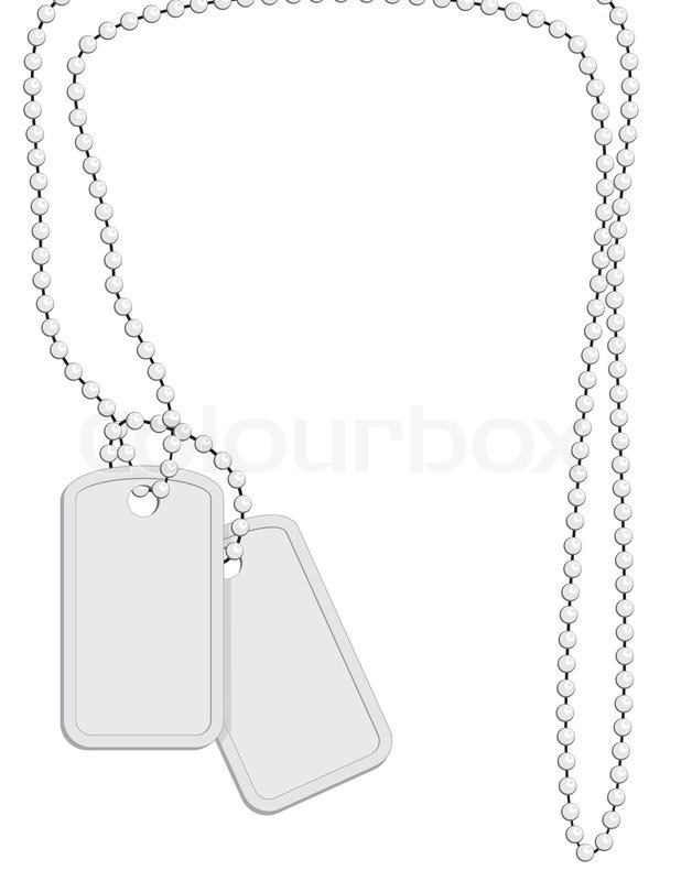 476257 Military Identity Tag Dog Tag Identity Plate With Metal Chain