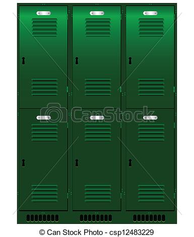 Clip Art Of Individual Locker   Double Set Of Individual Lockers