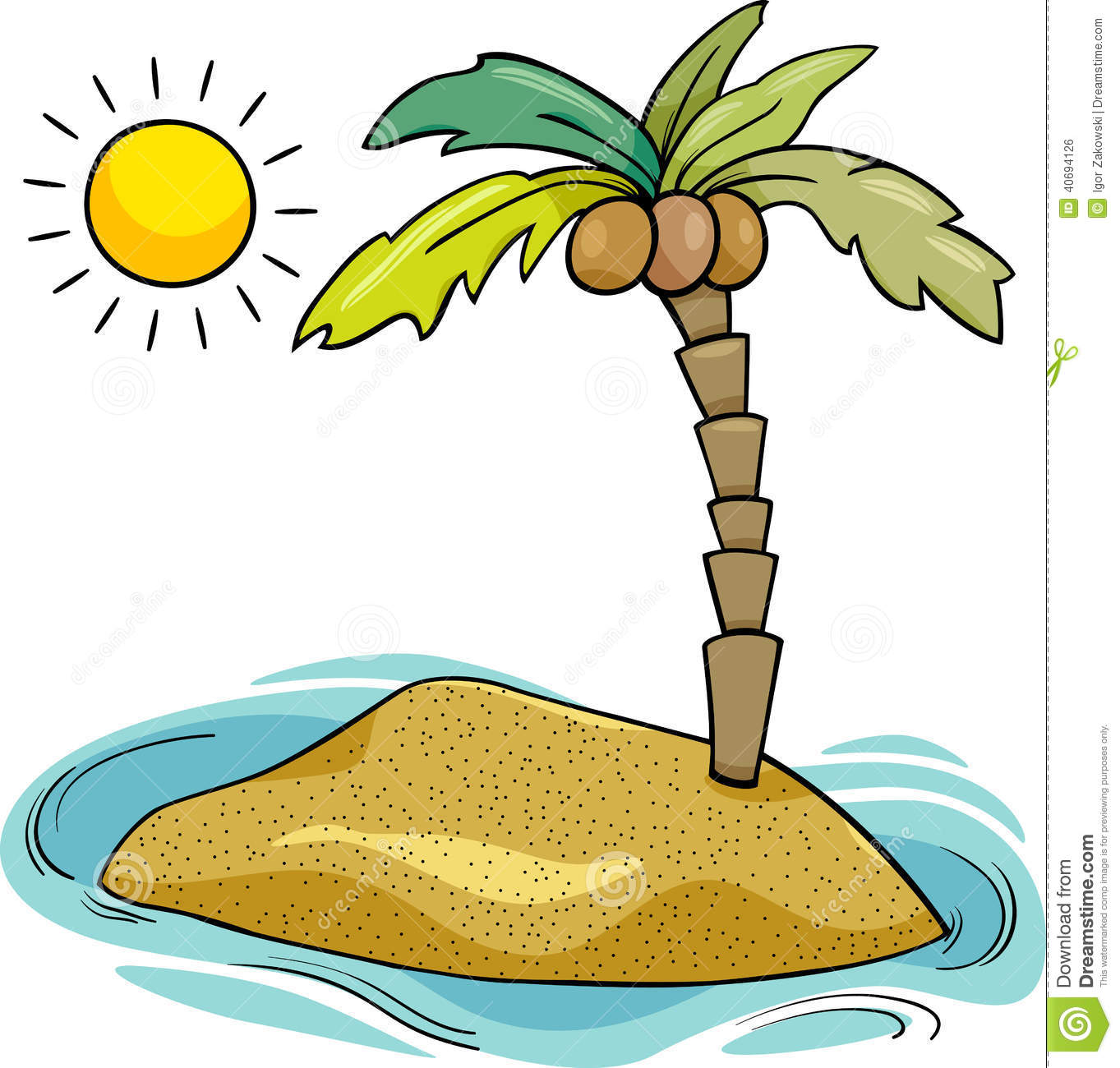 Desert Island Cartoon Illustration