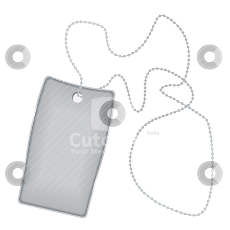 Dog Tag Stock Vector Clipart Illustrated Metal Silver Tag With Chain