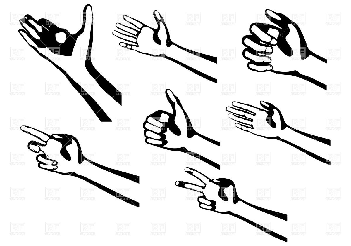 Silhouette Of Hand Gestures Isolated On A White Background Download