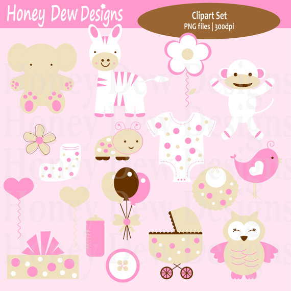 Instant Download   Clipart Package 167   Baby Girl Clipart