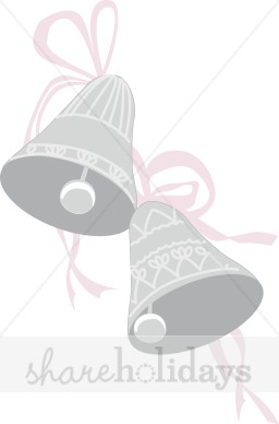 Silver Bells With Pink Ribbon