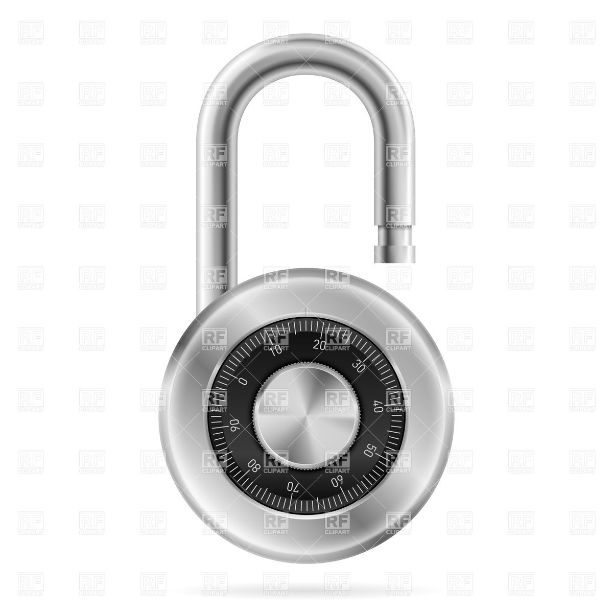 Unlocked Combination Lock Download Royalty Free Vector Clipart  Eps