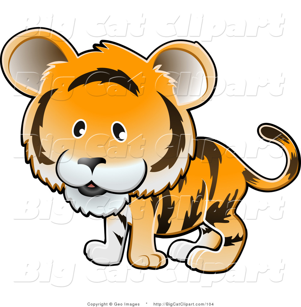 Big Cat Clipart Of A Cute Orange Tiger With Black Stripes By Geo    