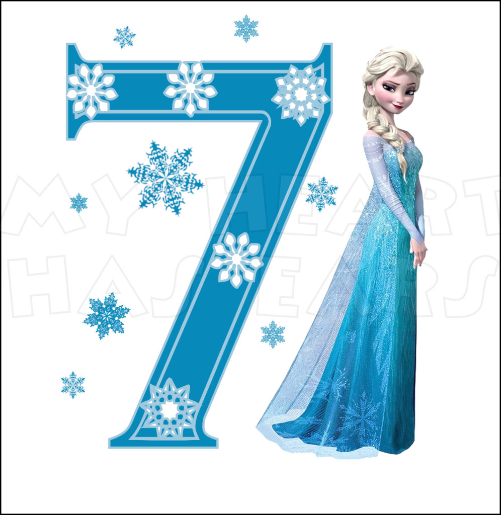 Disney S Frozen Elsa Birthday With Number 7 Instant Download Digital