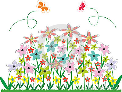 Flower Bed Clipart Abstract Vector Flower Bed