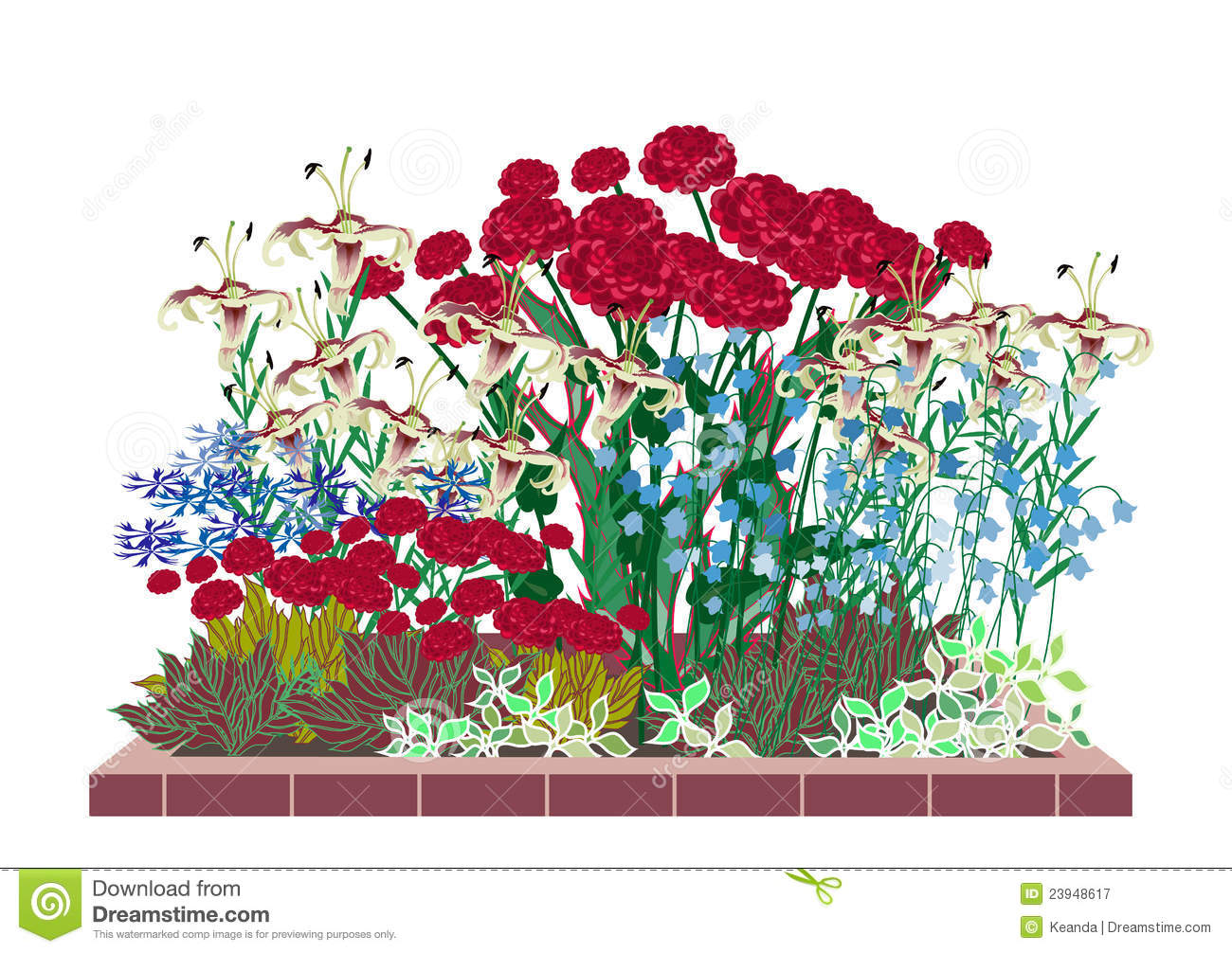 Flower Bed Clipart Flower Garden With Roses And