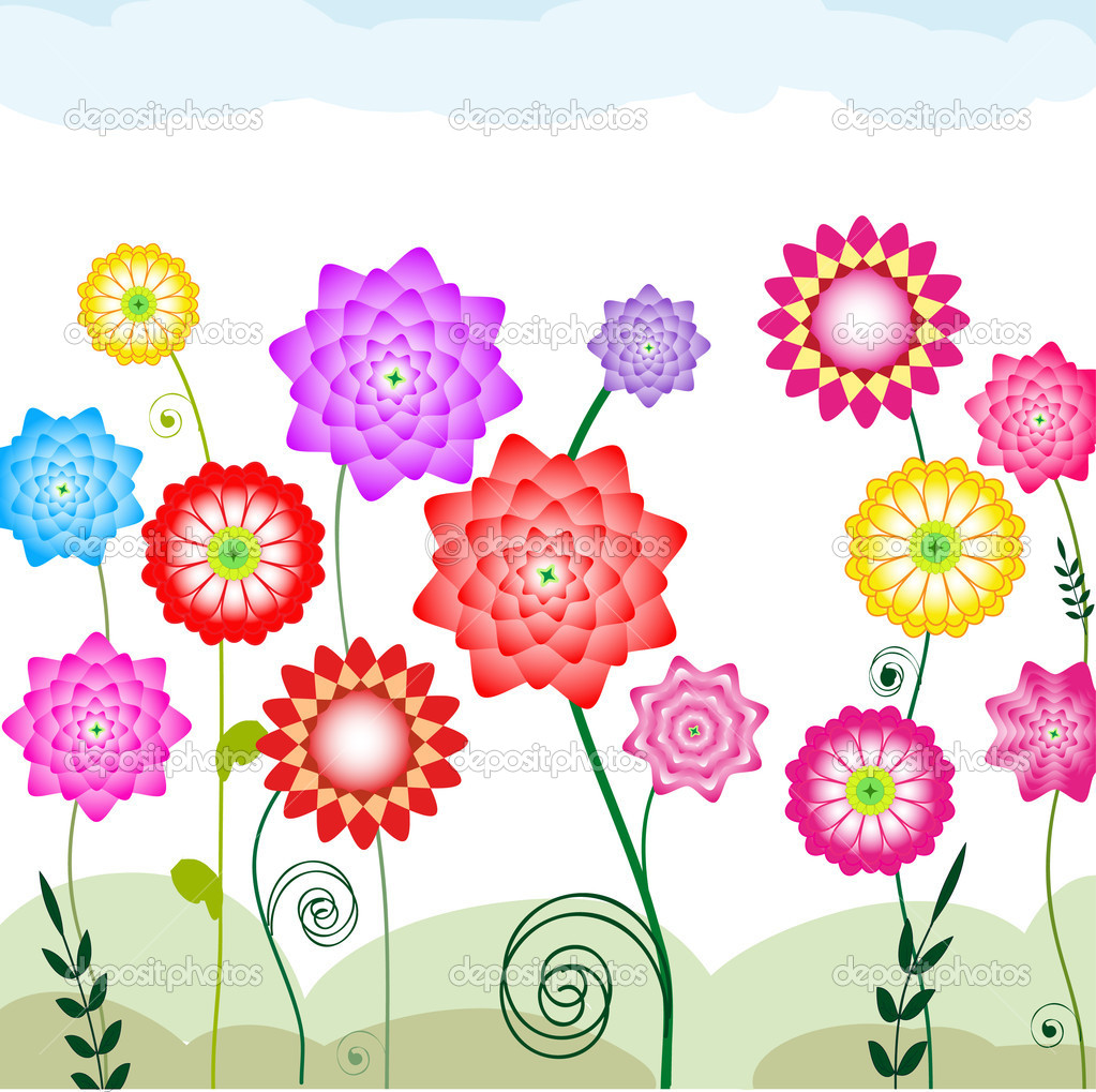 Flower Bed Clipart Flowerbed   Stock Illustration