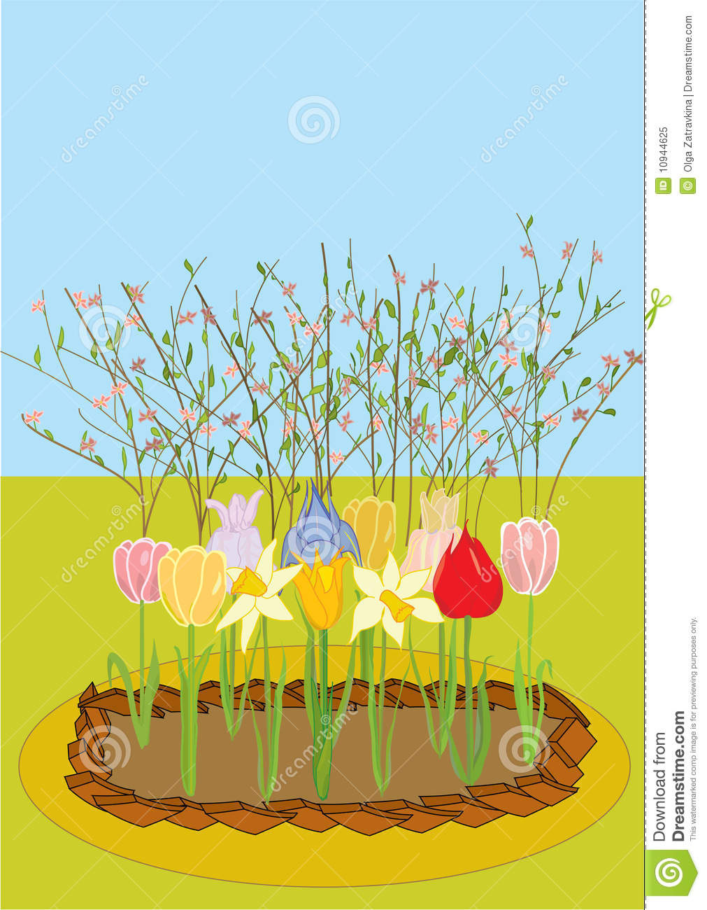 Flower Bed Clipart Vector A Flower Bed With