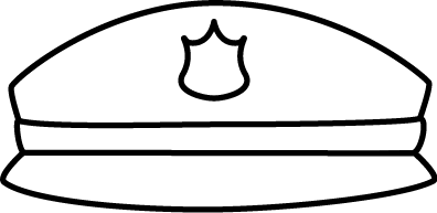 White Police Hat Clip Art   Black And White Police Hat With A Badge